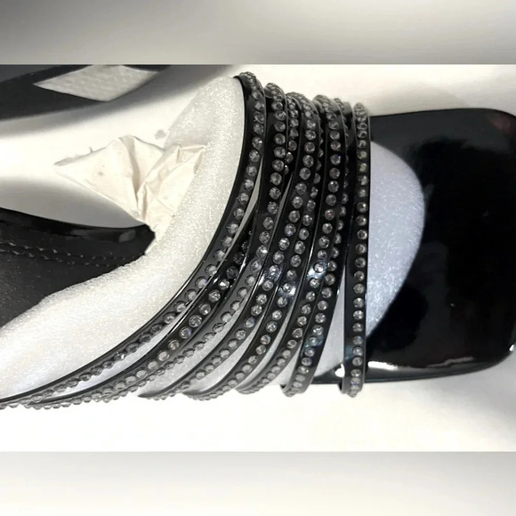 Chase and Chloe Women Nyra Crystal, Square toe Stiletto heel Lucite straps NWOT - Picture 10 of 14